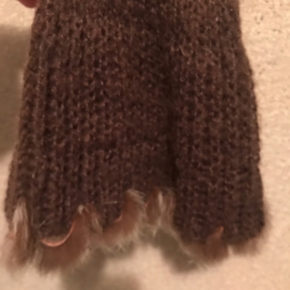 Long Sweater Cover-up Faux Fur Leather &  beads - Picture 11 of 14